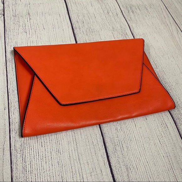 Zara Handbags - Zara Trafaluc Orange Envelope Clutch
